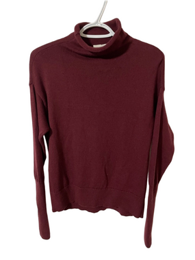 Wilfred Wool Burgundy Funnel Neck Sweater Size Small